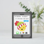 Funny Emoji over Happy Kerstmis Aankondigingskaart (Staand voorkant)