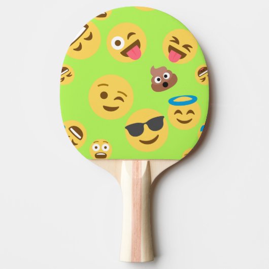 Funny Emoji Pattern (groen) Tafeltennisbatje (Voorkant)