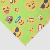 Funny Emoji Pattern (groen) Tissuepapier (Detail)