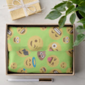 Funny Emoji Pattern (groen) Tissuepapier (Geschenk)