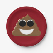 Funny Emoji Poo Papieren Bordje (Voorkant)