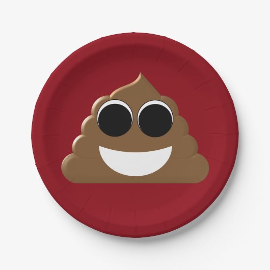 Funny Emoji Poo Papieren Bordje (Voorkant)