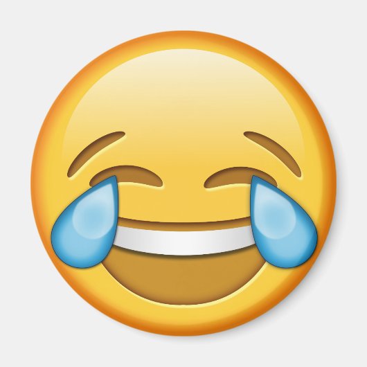 Funny emoji round magnet (Voorkant)