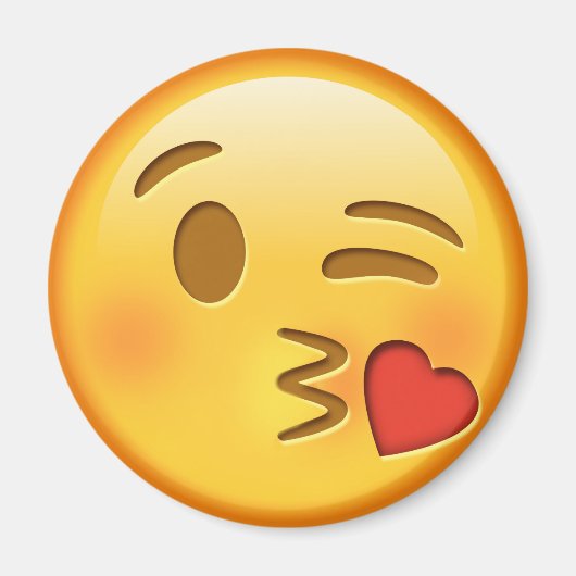 Funny emoji round magnet (Voorkant)