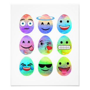 Funny Emojis, Easter Emoji Eggs, Emoticon Egg Foto Afdruk