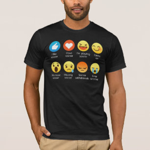 Funny Emoticon (emoji) I Love Soccer T-Shirt