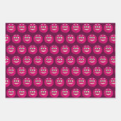 Funny Emoticon Faces Tiled Pattern Inpakpapier Vel (Voorkant 3)