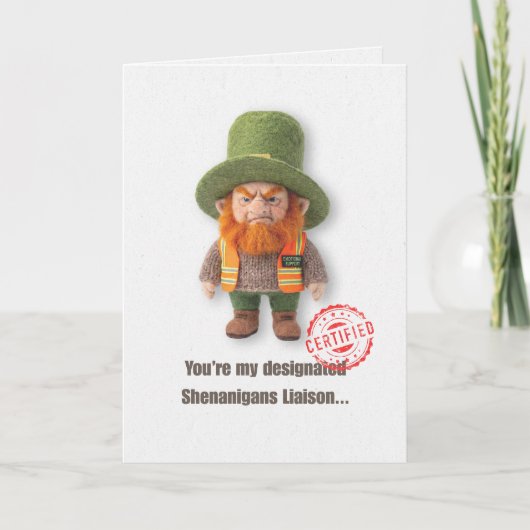 Funny Emotional Support Leprechaun Card Kaart (Voorkant)