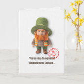 Funny Emotional Support Leprechaun Card Kaart (Gele Bloem)