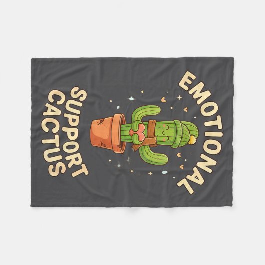 Funny Emotional Suprt Cactus Kawaii Succulent Plan Fleece Deken (Voorkant (Horizontaal))