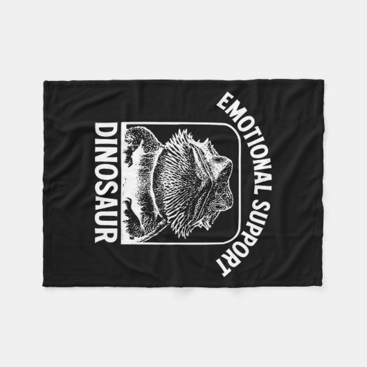 Funny Emotional Suprt Dinosaur  Fleece Deken (Voorkant (Horizontaal))
