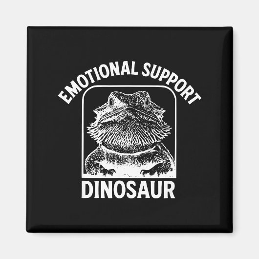 Funny Emotional Suprt Dinosaur  Magneet (Voorkant)