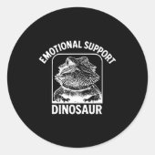 Funny Emotional Suprt Dinosaur  Ronde Sticker (Voorkant)