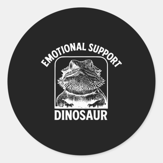 Funny Emotional Suprt Dinosaur  Ronde Sticker (Voorkant)