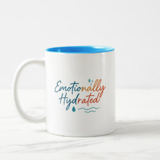 Funny Emotional Wellness Self-Care Aesthetic Mug Tweekleurige Koffiemok