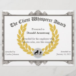 Funny Employee Award - Client Whisperer