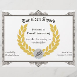 Funny Employee Award - Corn