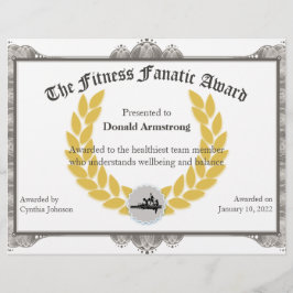 Funny Employee Award - Fitness Fanatic