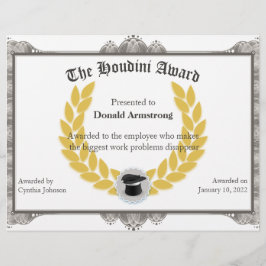 Funny Employee Award - Houdini