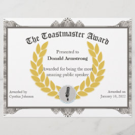 Funny Employee Award - Toastmaster