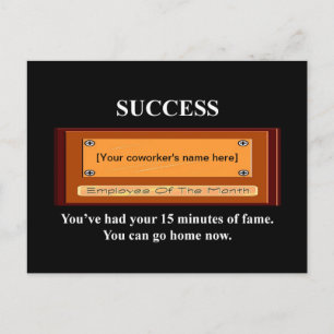 Funny Employee of the Month Jouw naam Bord Briefkaart
