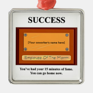 Funny Employee of the Month Jouw naam Bord Metalen Ornament