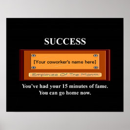 Funny Employee of the Month Jouw naam Bord Poster