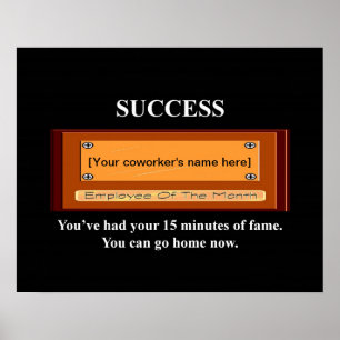 Funny Employee of the Month Jouw naam Bord Poster