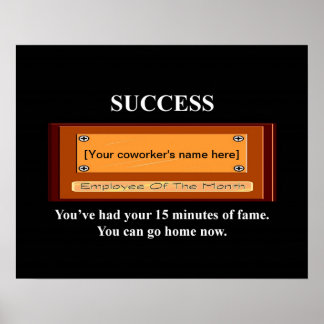 Funny Employee of the Month Jouw naam Bord Poster