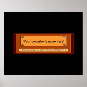 Funny Employee of the Month Jouw naam Bord Poster