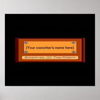Funny Employee of the Month Jouw naam Bord Poster