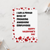 Funny Employees Valentijnsdag Kaart (Voorkant / Achterkant in situ)