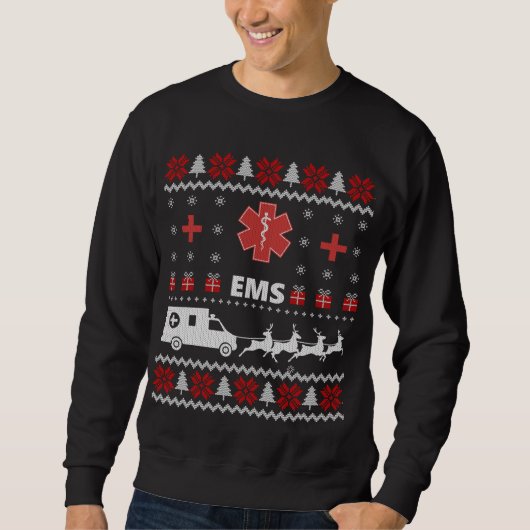 Funny EMS Paramedical Ugly KerstSweater Gift Trui (Voorkant)