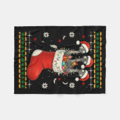 Funny Emu Bird In Xmas Socks Lights Christmas Fleece Deken (Voorkant (Horizontaal))