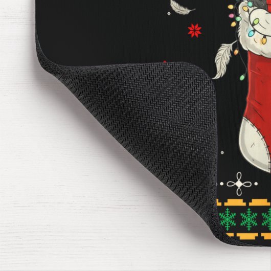 Funny Emu Bird In Xmas Socks Lights Christmas  Muismat (Hoek)