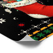 Funny Emu Bird In Xmas Socks Lights Christmas  Poster (Hoek)