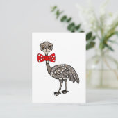 Funny Emu Bird met rode stropdas Briefkaart (Staand voorkant)