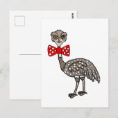 Funny Emu Bird met rode stropdas Briefkaart (Voorkant / Achterkant)