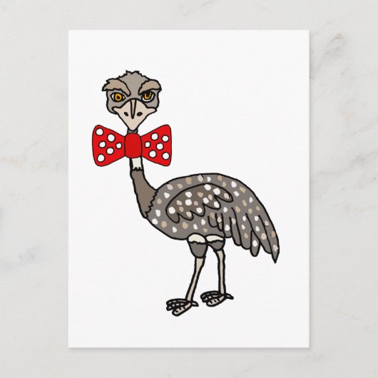 Funny Emu Bird met rode stropdas Briefkaart (Voorkant)