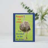 Funny Emu Briefkaart (Staand voorkant)