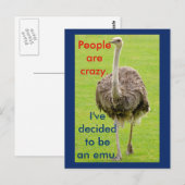 Funny Emu Briefkaart (Voorkant / Achterkant)