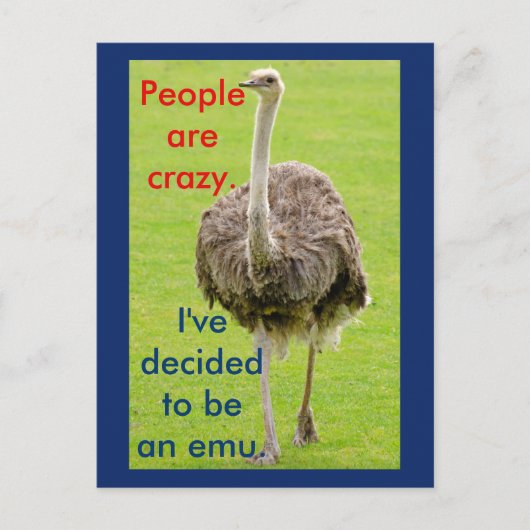 Funny Emu Briefkaart (Voorkant)