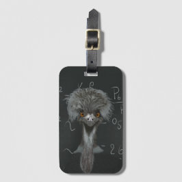 Funny Emu Einstein Bagagelabel