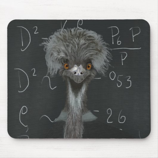 Funny Emu Einstein Muismat (Voorkant)