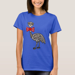 Funny Emu met rode stropdas Cartoon T-shirt