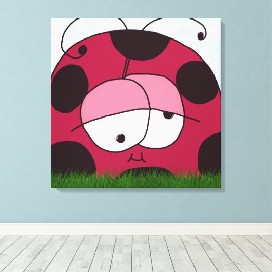 Funny en Chubby Ladybug Canvas Afdruk (Insitu (Houten vloer))