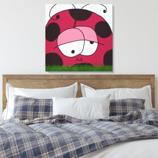 Funny en Chubby Ladybug Canvas Afdruk (Insitu (Slaapkamer))