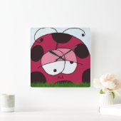 Funny en Chubby Ladybug Vierkante Klok (Huis)
