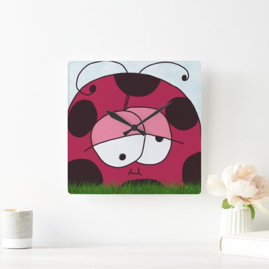 Funny en Chubby Ladybug Vierkante Klok (Huis)