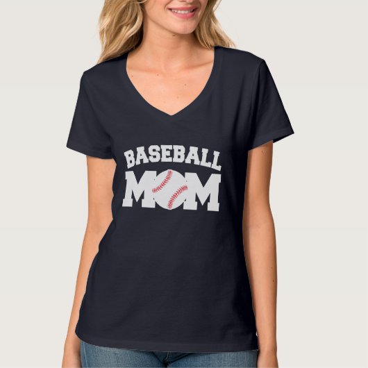 Funny en Cute van honkbal mam T-shirt (Voorkant)